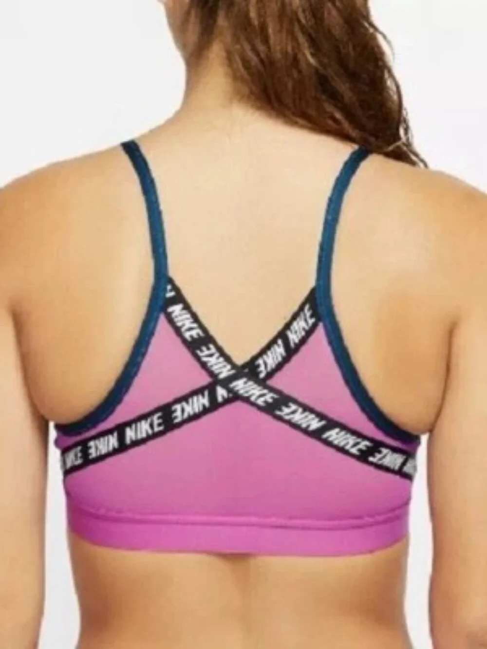 Nike Indy Dri-Fit Training Sports Bra In Valerian Blue And Pink, Size Small